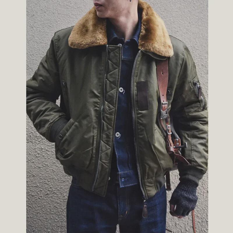 Shenwu Amei Khaki B-15 Retro Cotton Workwear Jacket - мужская толстая зимняя парка