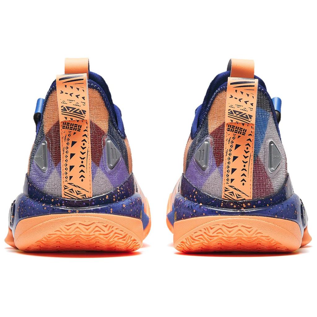 Anta Crazy Tide 5 Pro Canvas Nitrogen Technology Shock Absorption Durable Low-Top Basketball Shoes Men Sneaker Blue Orange 112421111S-2