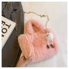 Winter New Chain Wool Bag Large Capacity Shoulder Messenger Bag for Women Portable Fur Bag