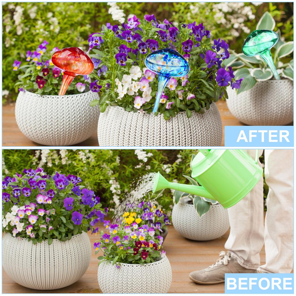 4 шт. Шары для полива растений в форме гриба Большие Самополивающиеся с 4 воронками