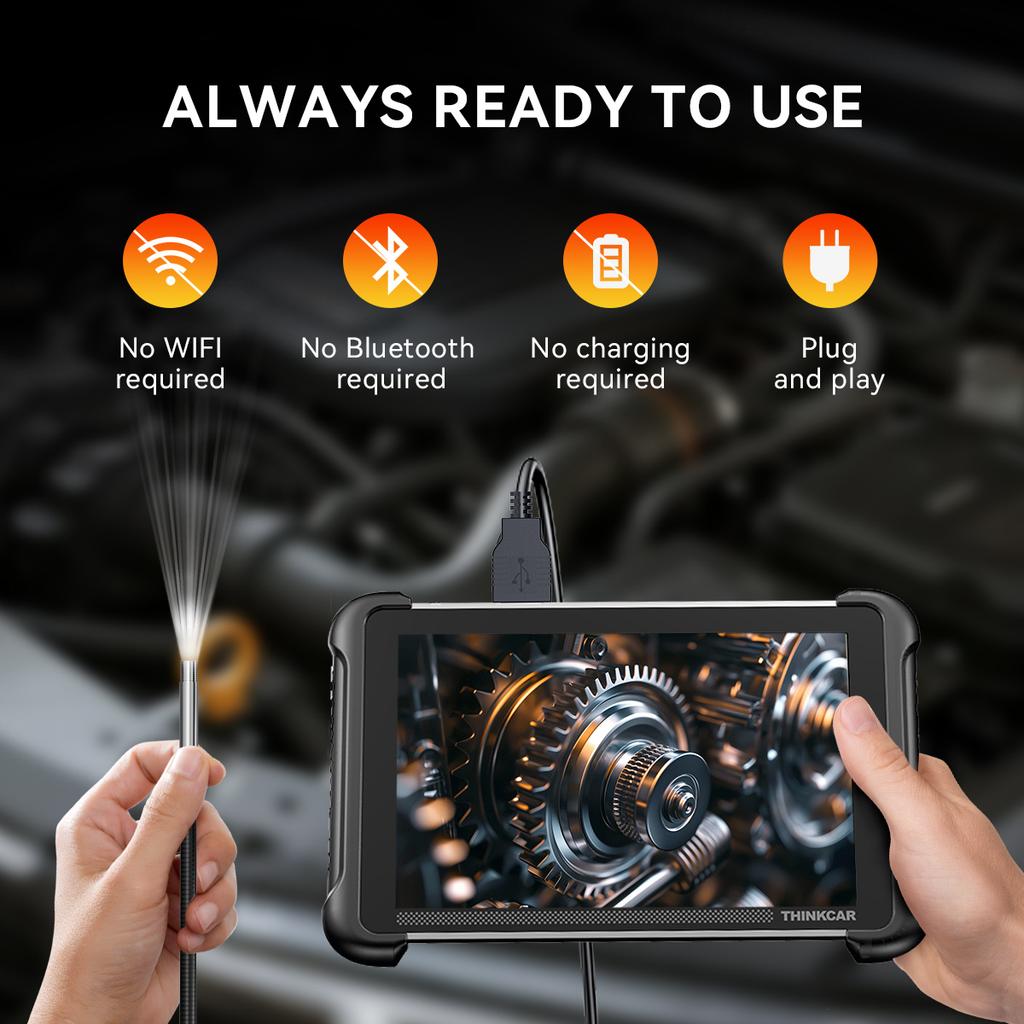 THINKCAR TES102 USB Видеоэндоскоп с LED-подсветкой, водонепроницаемый, диагностический инструмент для автомобиля, для MUCAR 892BT 689BT