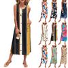 Женское летнее макси-платье без рукавов на пуговицах, повседневное свободное длинное пляжное платье-сарафан для путешествий и отпуска