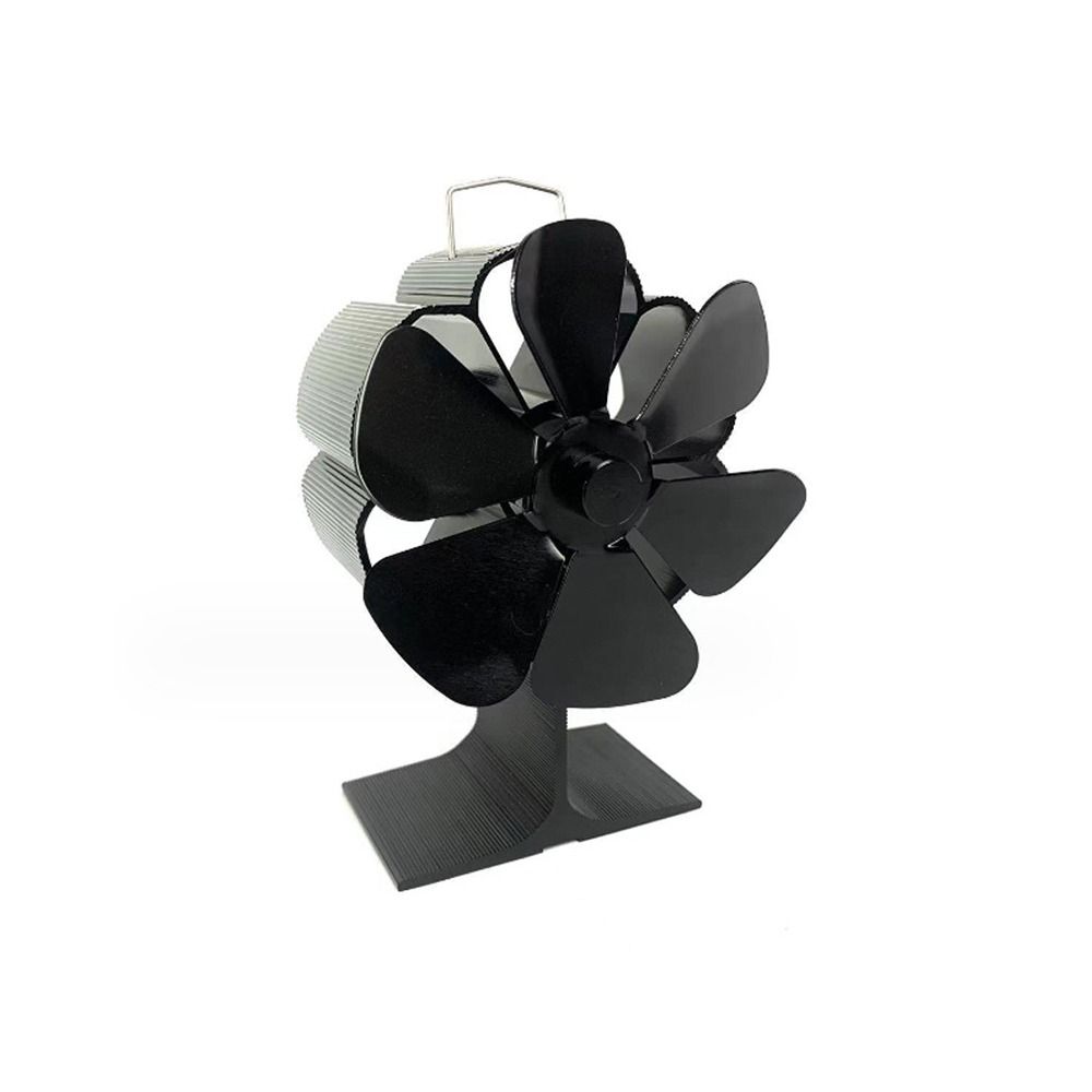 6 Blade Stove Top Fan Home Efficient Log Wood Burner Useful Heat Powered Fan
