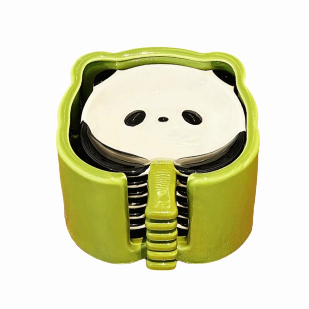 4/6Pcs Stackable Cartoon Panda Snack Dish Creative Ingredients Sauce Plate  Dinnerware Set