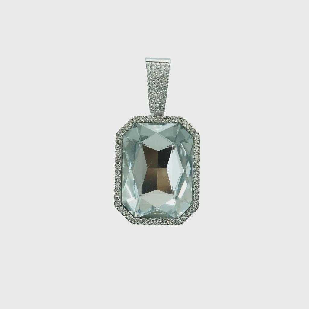 Мужское ожерелье с кубической цепочкой Sugar Cube Diamond и подвеской из драгоценного камня