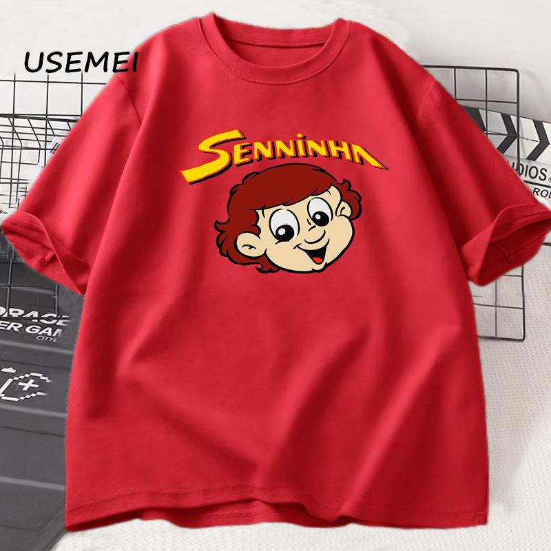 Rare Vintage 90s Ayrton Senna Senninha Deadstock Tshirt Ayrton Senna Foundation Tee Shirt Cotton Short Sleeve Men's Tees