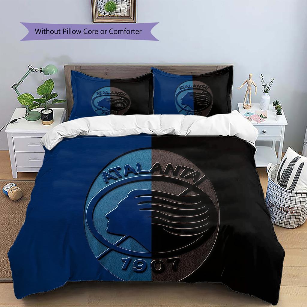 Atalanta BC logo Pattern Bedding Home Decoration Birthday Gift (1 * duvet cover + 2 * pillowcase, without core)