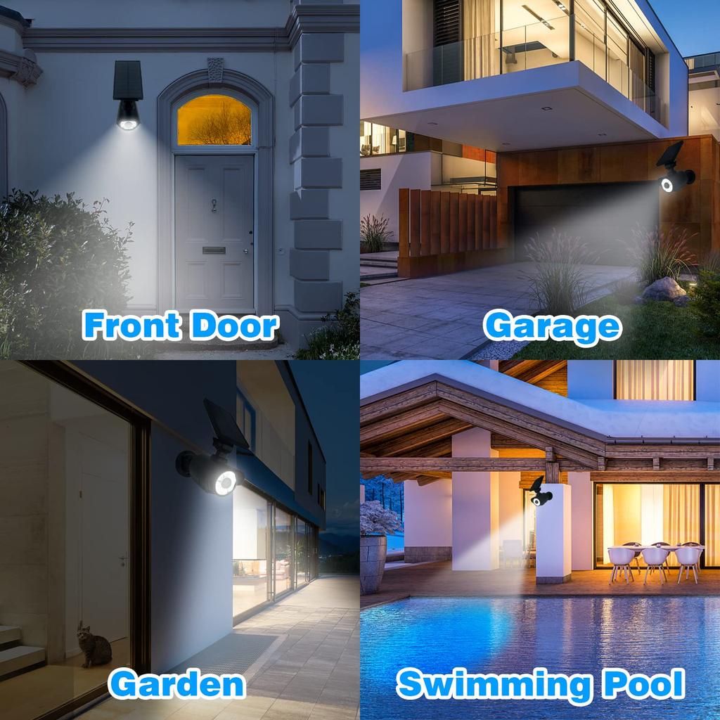 JIAXIZ Солнечная Безопасность Солнечный Уличный Датчик Движения Муляж Солнечный IP66 Водонепроницаемый для Освещения и Защиты Гаража Свет, Датчик, Камера, Сад, Патио,