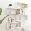 VidaXL Cube Wall Shelves 4 Pcs White 60x15x23 Cm Chipboard