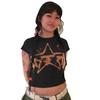 Xingqing 2000s Star Print Crop Top 2022 Women Short Sleeve Graphic T Shirts Baby Tee Y2k Clothes Fairy Grunge Vest Goth Clothing