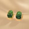 Овальные зеленые глазурованные серьги-пусеты простые серьги в придворном стиле легкая роскошь высокое чувство модного темперамента серьги женские