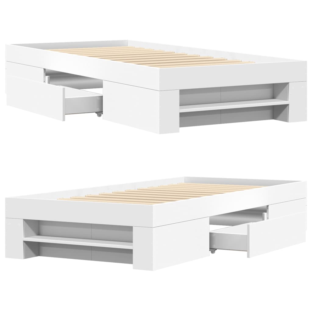 Bed Frame White 90x190 cm Particleboard