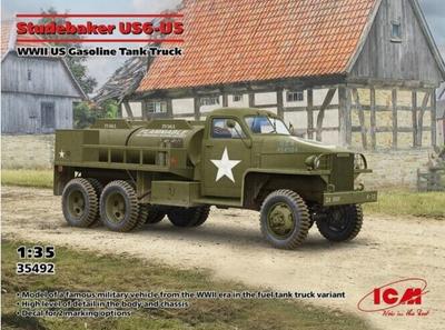 ICM 1/35 Американский бензиновый грузовик Studebaker US6-U5 Пластиковая модель 35492 (Военная техника)