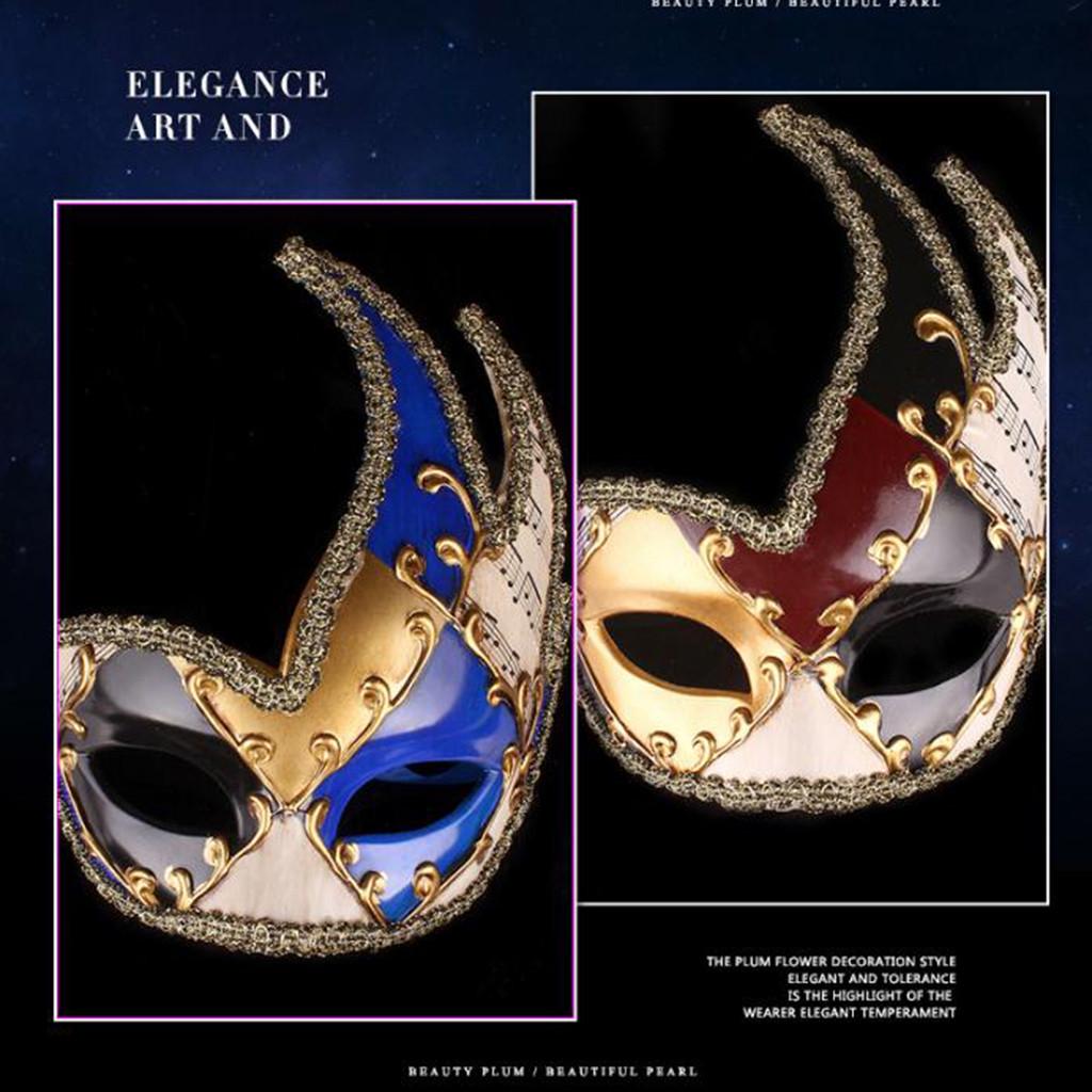 Мужская маскарадная маска, винтажная венецианская клетчатая маска для музыкальной вечеринки, Марди Гра