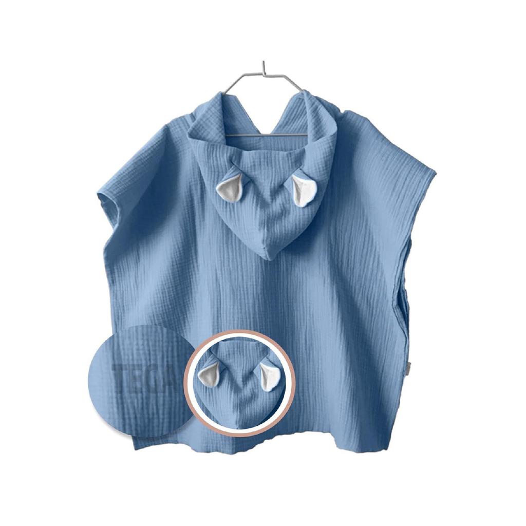 Органический 100% хлопок, 4 слоя муслина с капюшоном, пляжный детский детский халат-пончо, банное полотенце