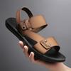 FashionNew Design Men's Beach Sandals Casual Leather Outdoor Summer Shoes Breathable Beach Sandals Fashion Soft Comfortable Slippers