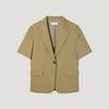 [Она S miSS] Полупиджак на одной пуговице из смесового льна Swwjkp21040 Ca