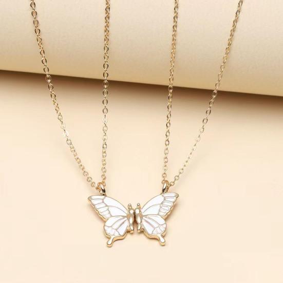 2Pcs/Set Friendship Necklace Meaningful Bright Luster All Match Adjustable Extension Chain Decoration Gift Best
