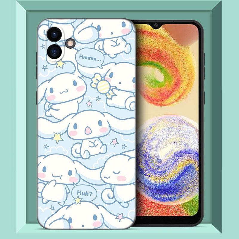 Kawaii Cinnamoroll черный силиконовый чехол для телефона Samsung Galaxy A01 A03 Core A04 E A02 A05 A10 A20 A21 A30 A50 S A6 A8 Plus A7