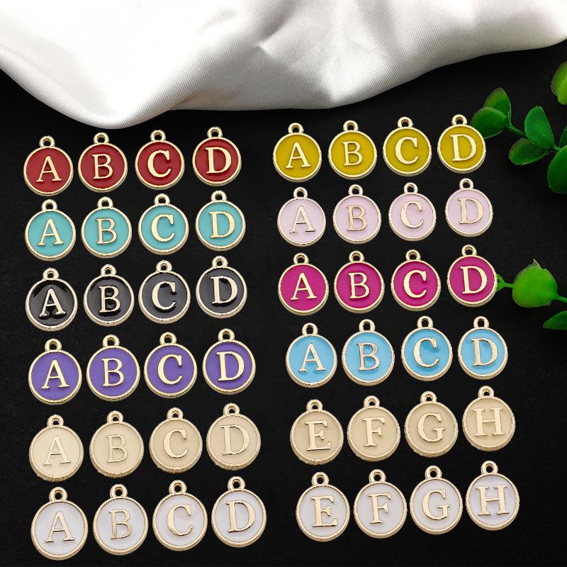Diy Alloy Accessories Set English Letter Brush Double-Sided Alloy Dripping Pendant