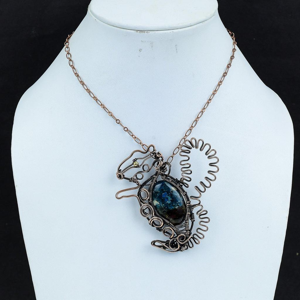 Подвеска с арбузным турмалином, медная проволока, обернутая драгоценным камнем, подвеска с кроликом, ювелирное изделие ручной работы, очень красивая медная бижутерия, подарки для жены