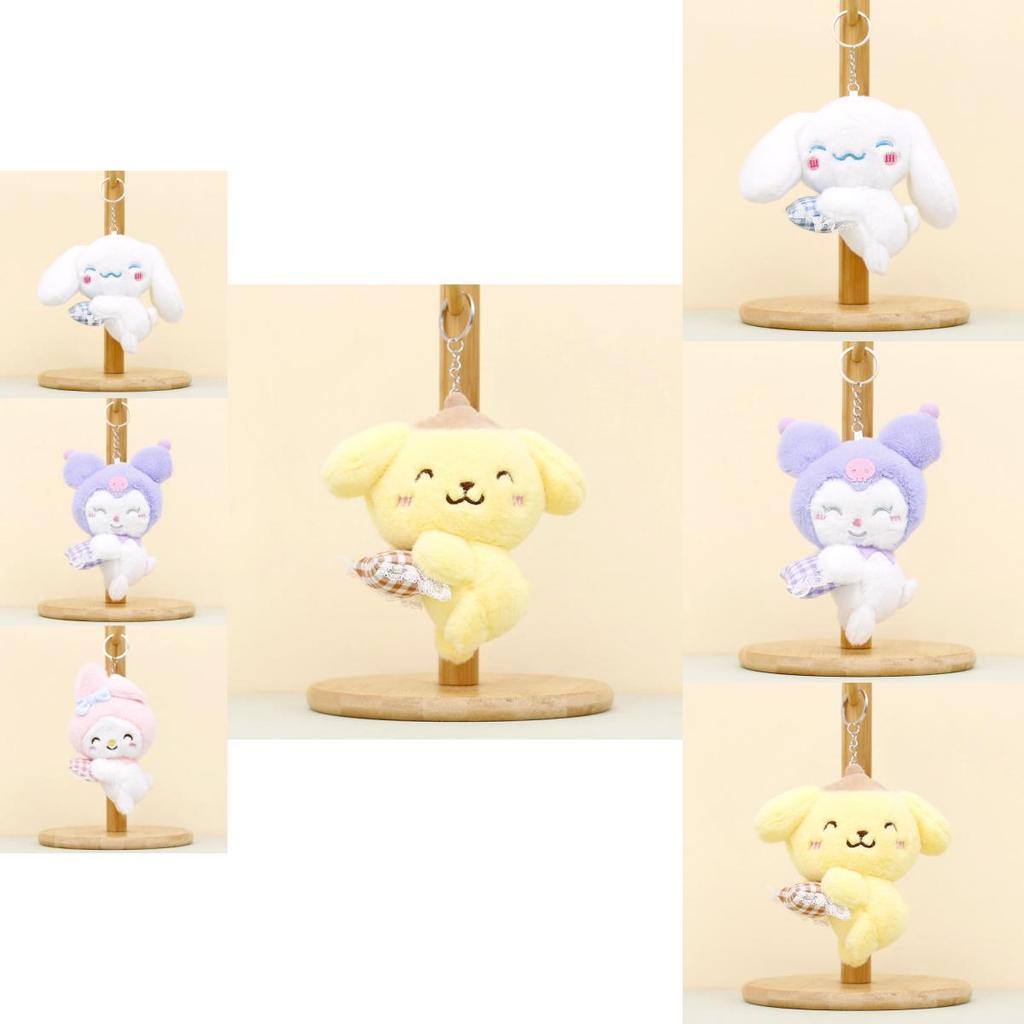 Delightful Sanrio Plush Toy Keychain With My Melody And Adorable Kuromi