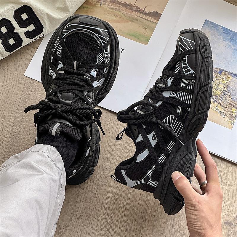 Модные кроссовки для мужчин Шикарные Дышащие Противоскользящие Сетчатые Кроссовки на толстой подошве Мужские Легкие Удобные Повседневные Кроссовки для улицы Zapatillas Hombre