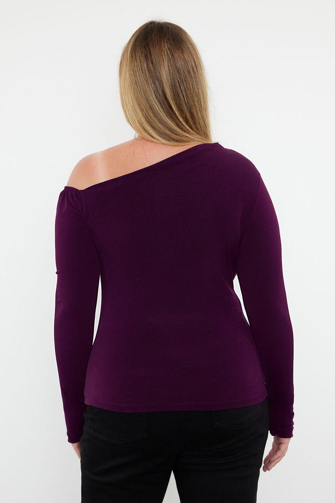 Women's Plus Size Blouse Black Sandy Knitted Plus Size Blouse