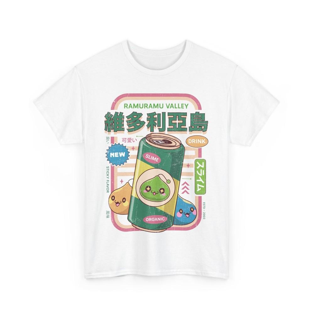 Унисекс Футболка Ramuramu Valley Energy Drink. Видеоигра MapleStory. Слизь. Йети.