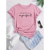 Women's Summer Letter Graphic Tee - Casual Round Neck Sports T-shirt Top