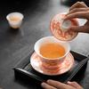 Sushih Ceramic Red Nine-Dragon Sancai Gaiwan Tea Bowl