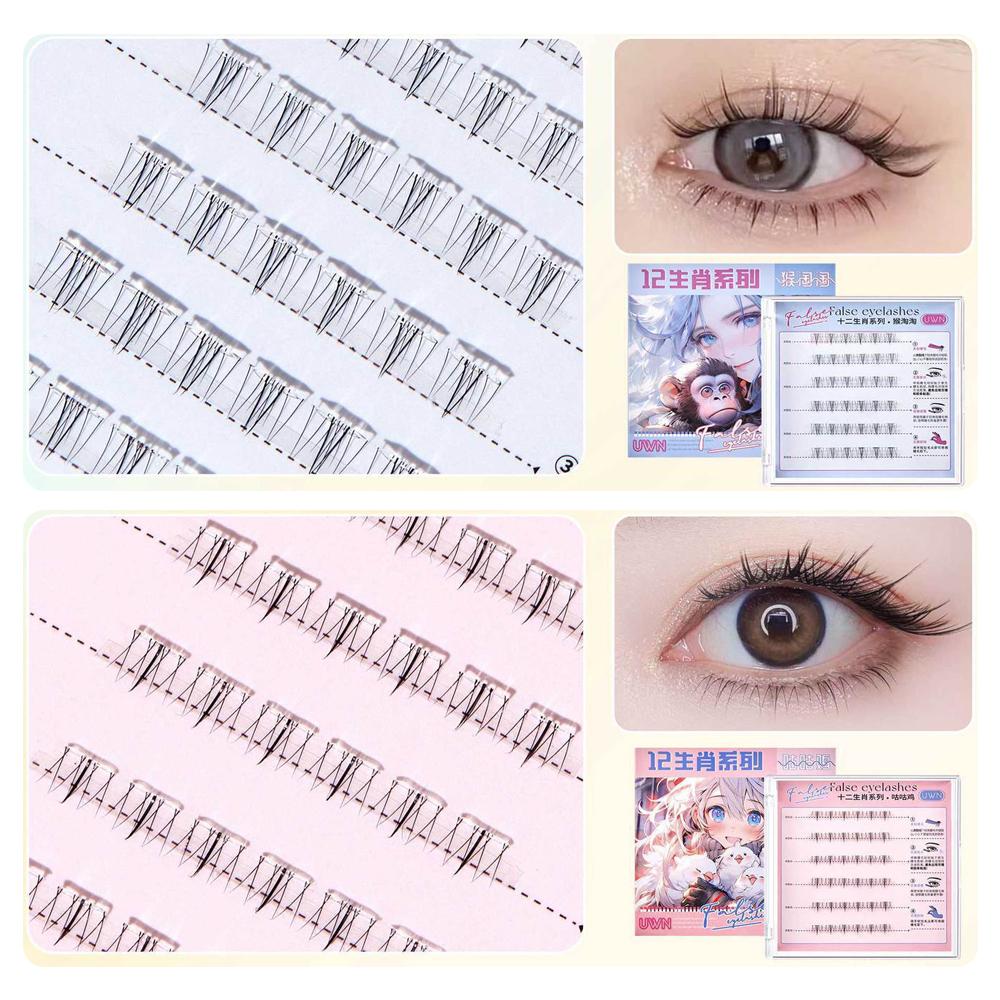 Press On Self Adhesive Cluster Lashes 12 Zodiac Series Individual Eyelash  DIY Eyelash Extension