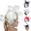 Fashion Wedding Women Fascinator  Ribbons And Feathers Party Mesh Hat