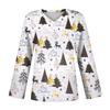 Women's Casual Fashion Sexy Comfortable Christmas Printed V-Neck Long Sleeve Top