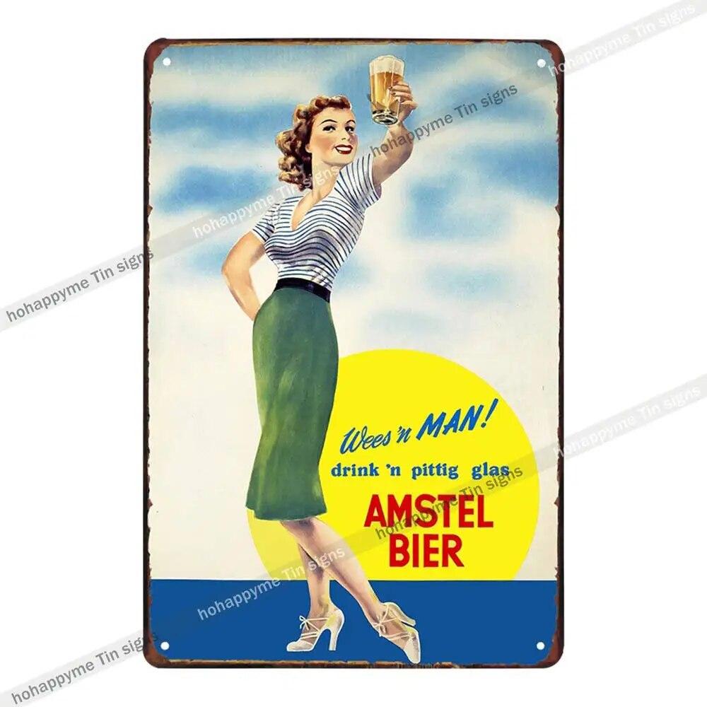 Эльф Пиво Винтаж Металлические Вывески Тарелки Декор Для Бар Паб Клуб Кафе Плакат Наклейки На Стены Главная Гостиная Украшения Доска 20x30 см