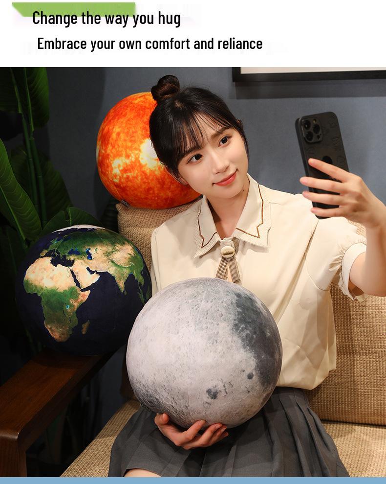 Плюшевая подушка-планета "Солнце, Луна, Марс" - Креативная сферическая игрушка и реквизит для фотосъемки для детей