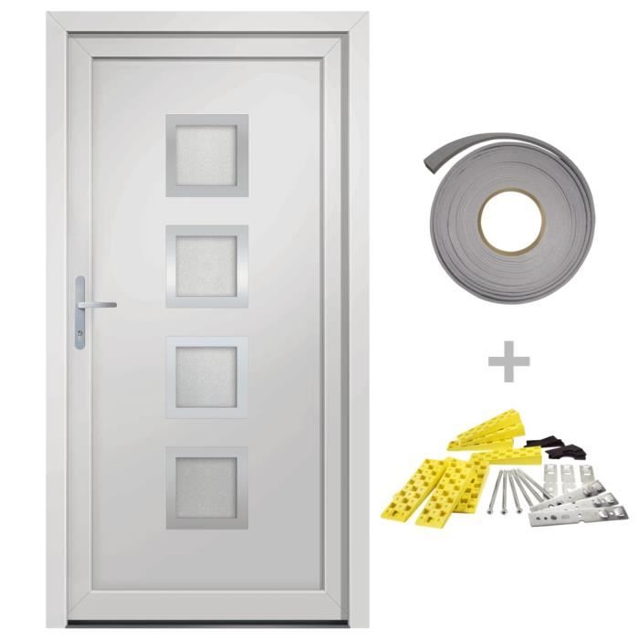 VidaXL Porte d'entrée blanc 98x190 cm PVC 3187838