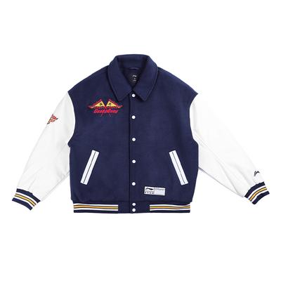 Профессиональная баскетбольная серия Li Ning CBA Series на пуговицах, повседневная, в американском стиле, цветная, винтажная, плотная, куртка унисекс AJMU271-1