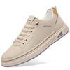 Leather shoes men's 2025 summer casual leather shoes one pedal fashion hollow breathable white board shoes tide