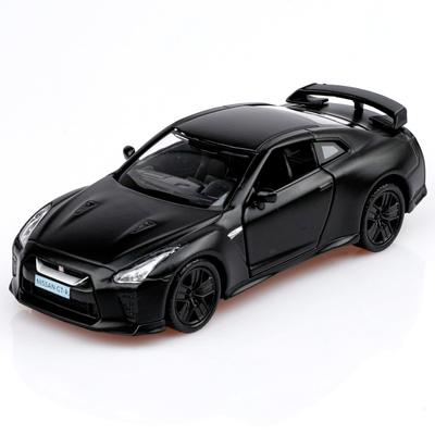 TOKAXI Масштаб 1/36 Модель автомобиля Nissan GTR из литого металла, Машинка с механизмом оттягивания NISSAN GTR R35, Подарок для мальчиков и девочек, Матовый черный