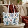 Cute Science Pattern Tote Bag Casual Shoulder Bag for Daily Shopping Portable Lightweight Handbag Gift for Science Lover