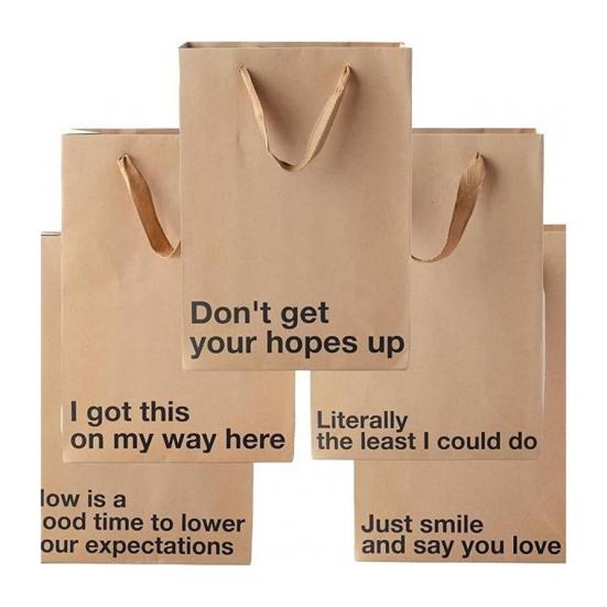 5 шт. Пакет с квадратным дном среднего размера из плотной бумаги, подарочные пакеты с ручками, Рождество, офисные вечеринки, пакет для подарков