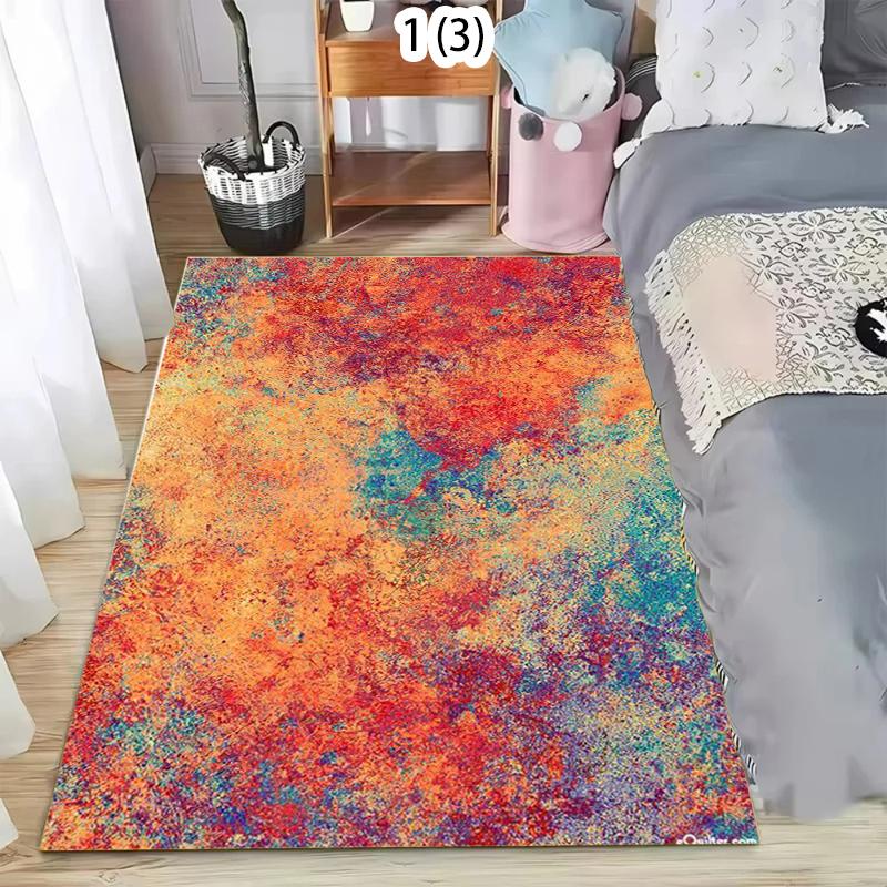 Rug Carpet Mat Non-Slip Abstract Rainbow Pointillism Art Area Rug for Living Room Bathroom Nursery Playroom Modern Home Decor