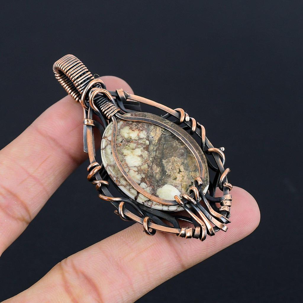 Wild Horse Pendant Gemstone Jewelry,  999 Copper Wire Wrapped Handmade Pendant, Latest Design Jewelry