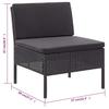3 piece garden lounge set with cushions poly rattan black