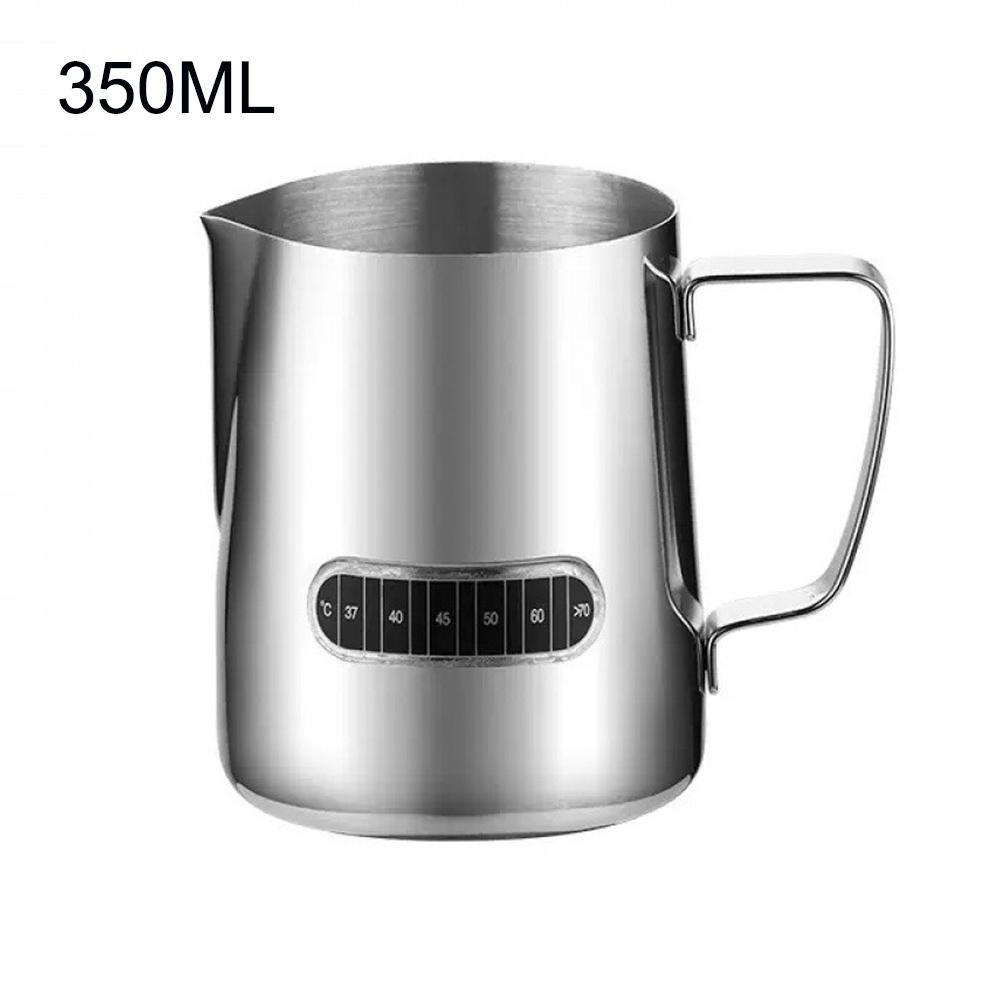 350 мл / 600 мл Питчер для взбивания молока из нержавеющей стали 304 с термометром для приготовления Капучино, Латте и Эспрессо
