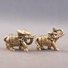 1Pcs Copper Lucky Elephant Small Ornaments Brass Blessing Elephant Miniature Figurine Antique Bronze Animal Statue
