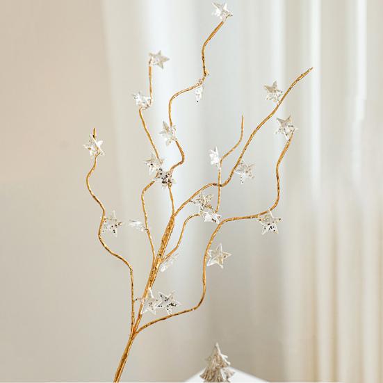 Christmas Artificial Glitter Picks Faux Crystal Berry Stem Ornaments Christmas Tree Glittery Twig Bead Stick Branches for Holiday Wedding Vase Decor