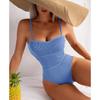 Sexy Ribbed One Piece Swimsuit Solid Swimwear Women 2022 Cut Out Monokini High Cut Swimming Suit For Women Bathing Suits
