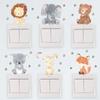 Cartoon Cute Little Animals Switch Stickers Self-adhesive Wall Stickers Room Switch Socket Beautification Decorative Stickers